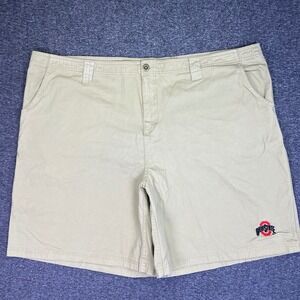 NCAA Ohio State Buckeyes Shorts Men 3XL Khaki Tan Chino Gameday Embroidered Logo